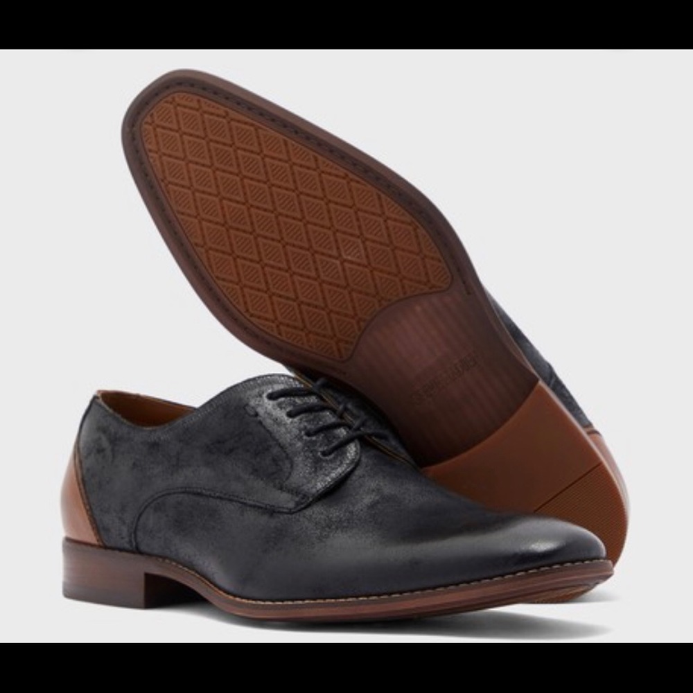 Steve Madden Dixxen Oxford Lace up Size 11.5 Men’s, Black Leather,Brown Leather